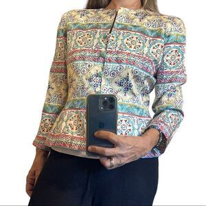 3/$25 ADRIANNA PAPELL Vintage Silk Long Sleeves Blazer.Size 8